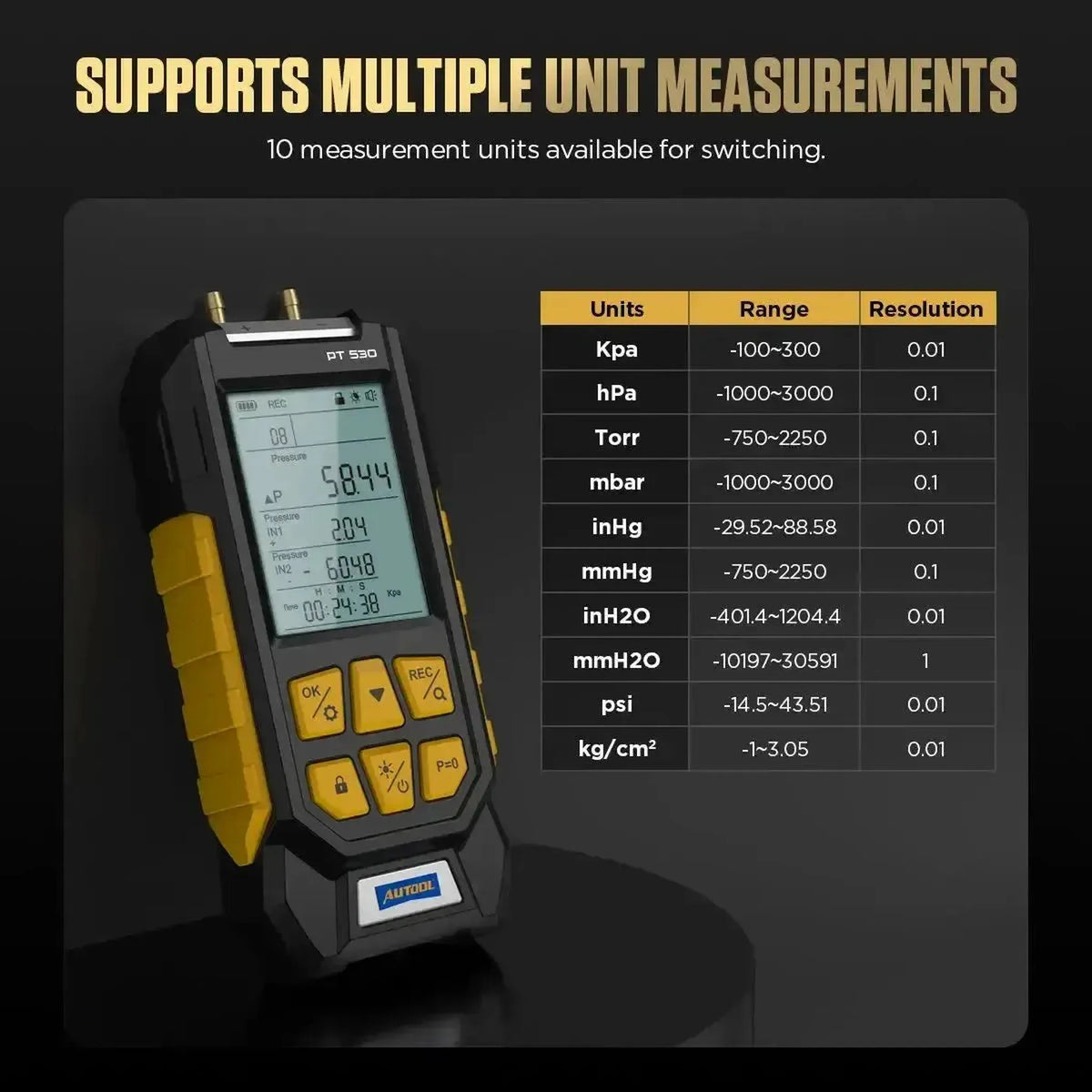 Autool PT530 | Tester di Pressione dell'Aria