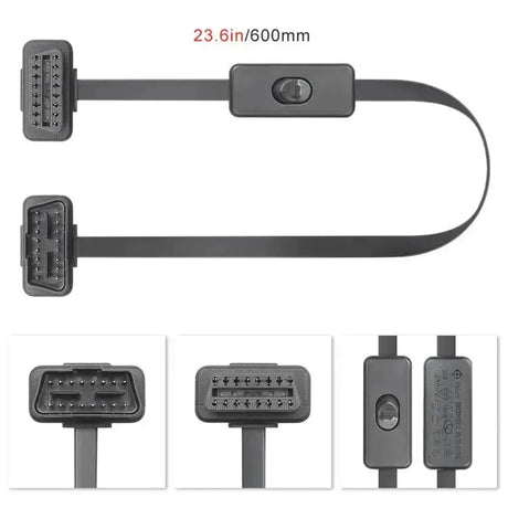 Cavo di Estensione OBD2 Piatto a 16 Poli con Interruttore (60 cm) | Interfaccia