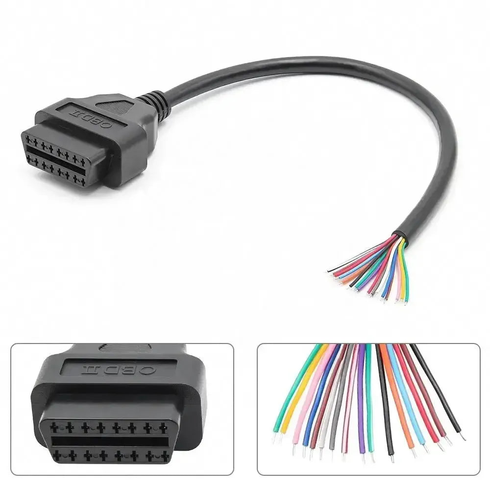 16 Pin OBD2 Spina Femmina Con 16 Cavi Finali Aperti Cavo Adattatore 30 cm