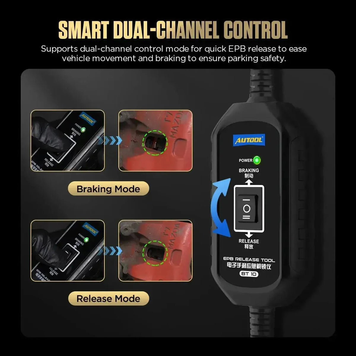 Autool BT10 | Strumento per lo Sblocco della Frenatura di Stazionamento Elettronica