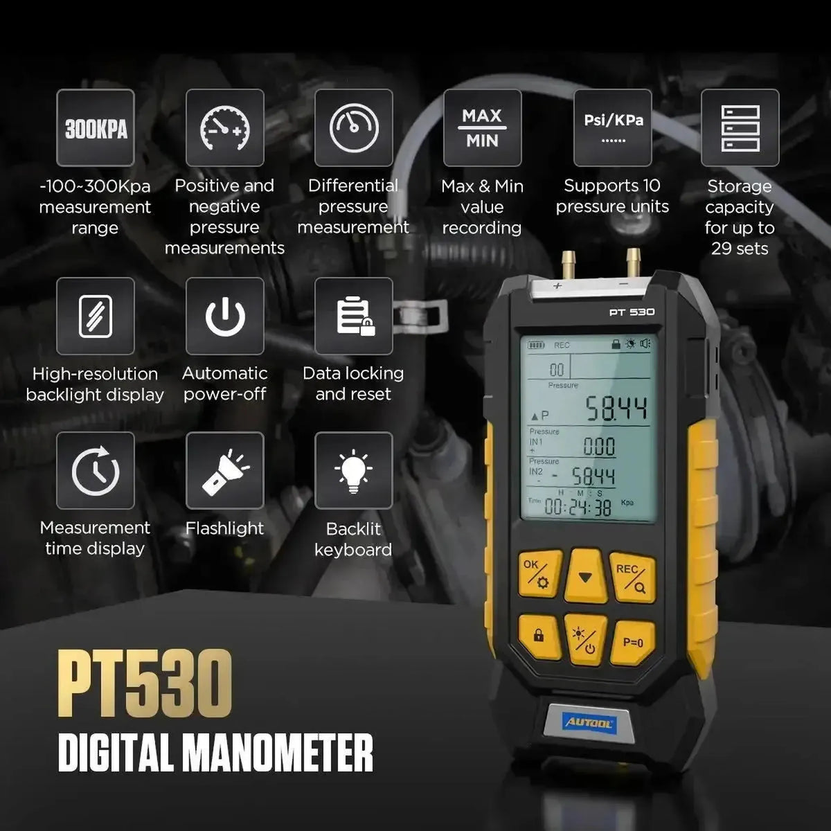 Autool PT530 | Tester di Pressione dell'Aria