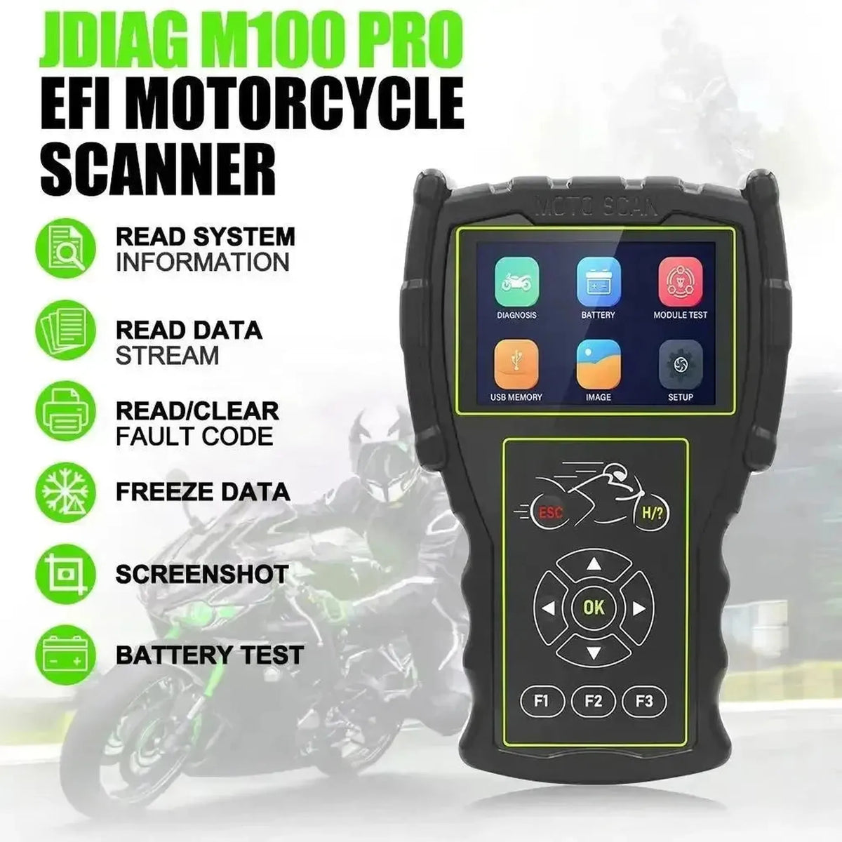 Strumento diagnostico per motocicli JDiag M100 Pro Full