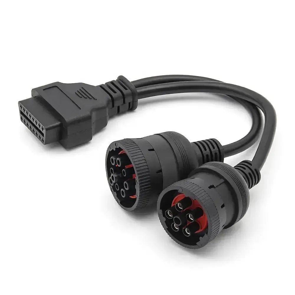 Cavo adattatore universale 6 pin J1708 + 9 pin J1939 - 16 pin OBD2 per veicoli commerciali e da lavoro