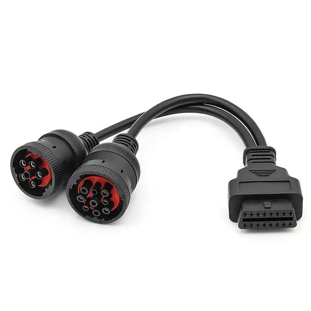 Cavo adattatore universale 6 pin J1708 + 9 pin J1939 - 16 pin OBD2 per veicoli commerciali e da lavoro