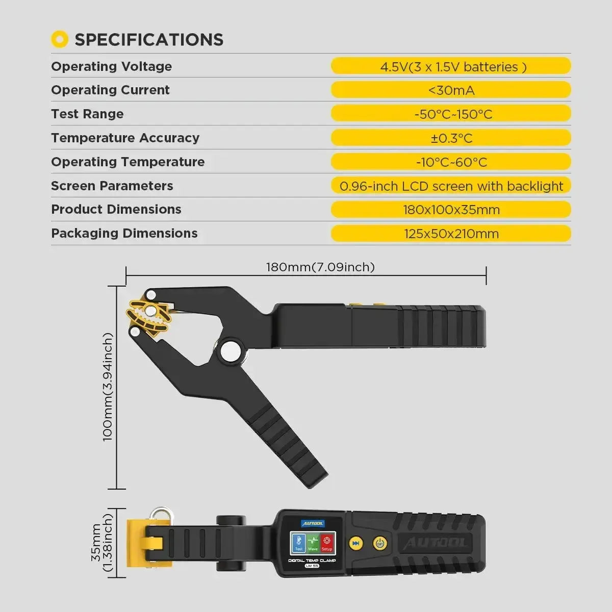 Autool LM55 | Pinza temperatura HVAC | Accessori