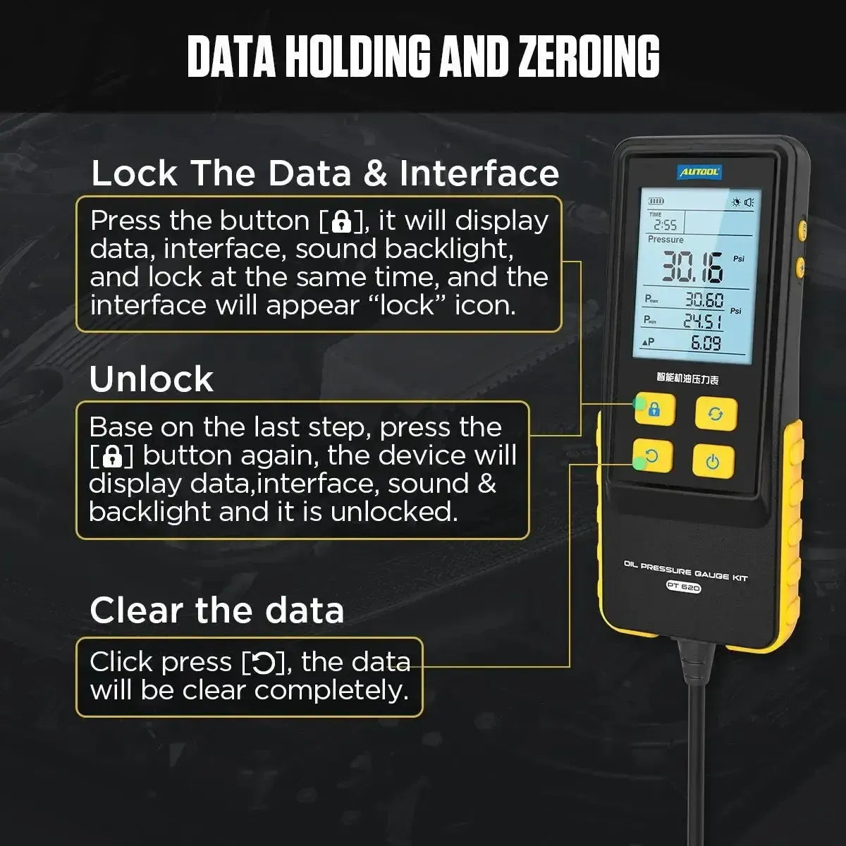 Autool PT620 Tester di pressione olio