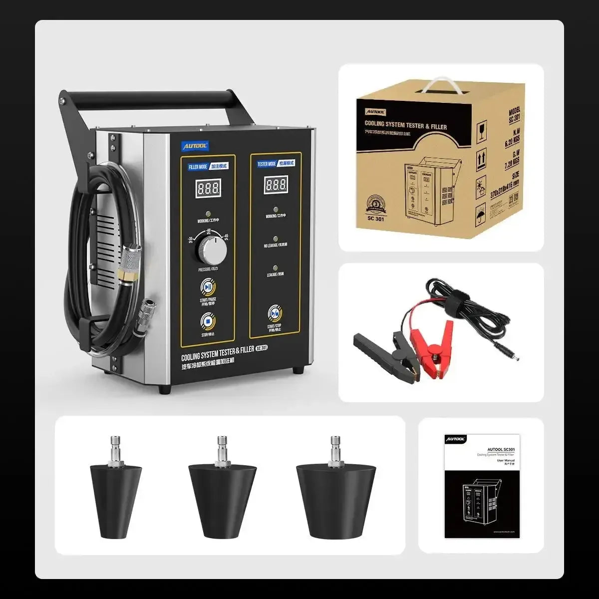Autool SC301 Tester e sfiatatore del liquido di raffreddamento