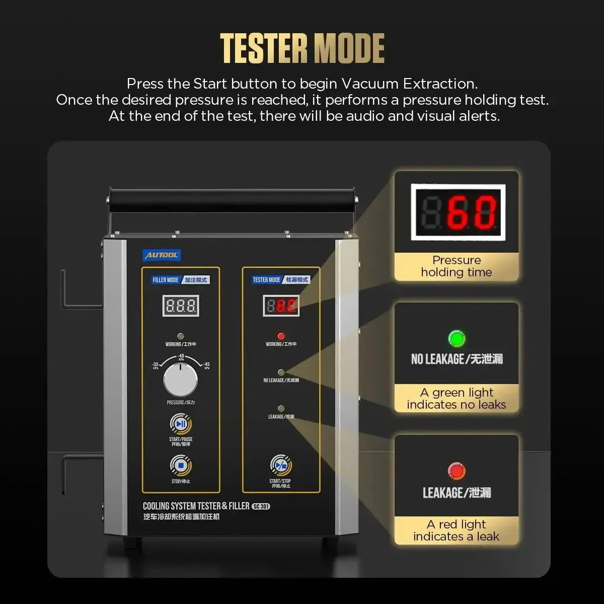 Autool SC301 Tester e sfiatatore del liquido di raffreddamento