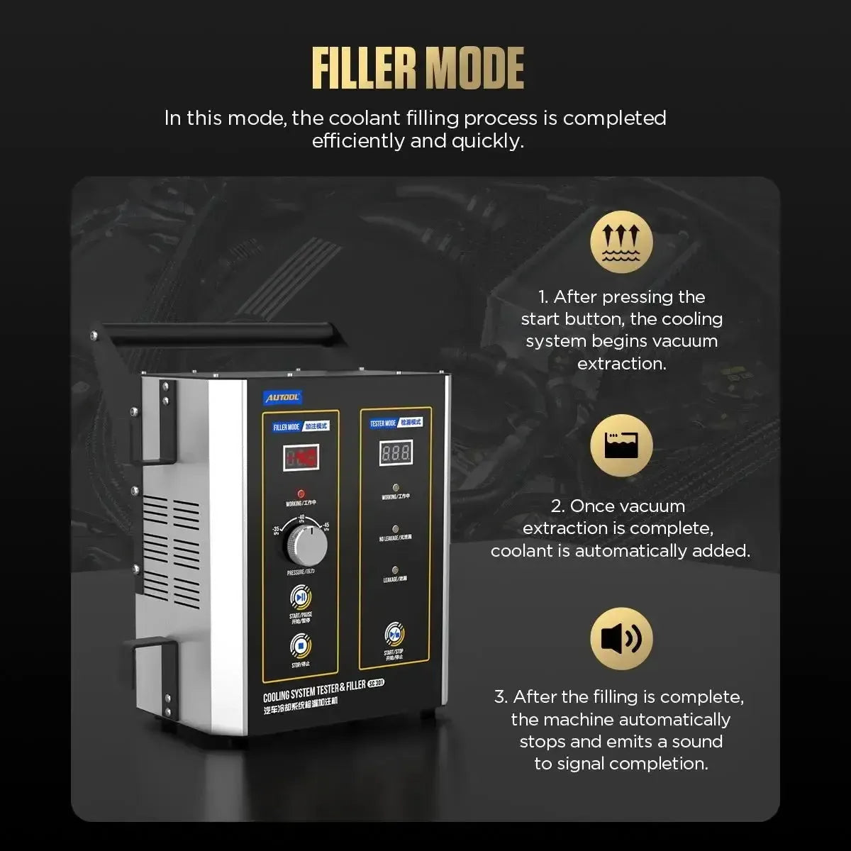 Autool SC301 Tester e sfiatatore del liquido di raffreddamento