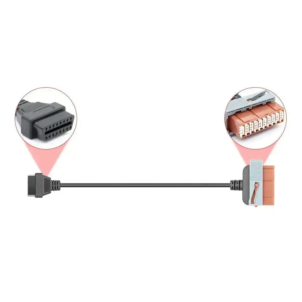 Citroën/Peugeot cavo adattatore da OBD1 a 30 pin a OBD2 a 16 pin | Auto passeggeri