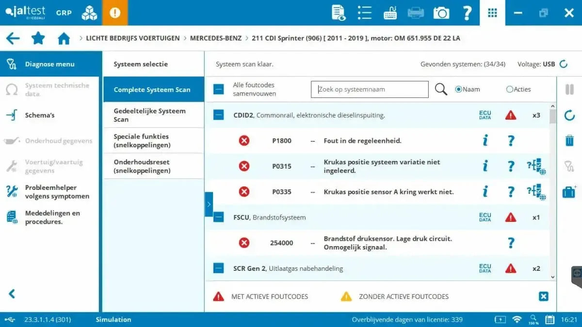 Jaltest LCV (Veicolo Commerciale Leggero) Strumento di diagnosi