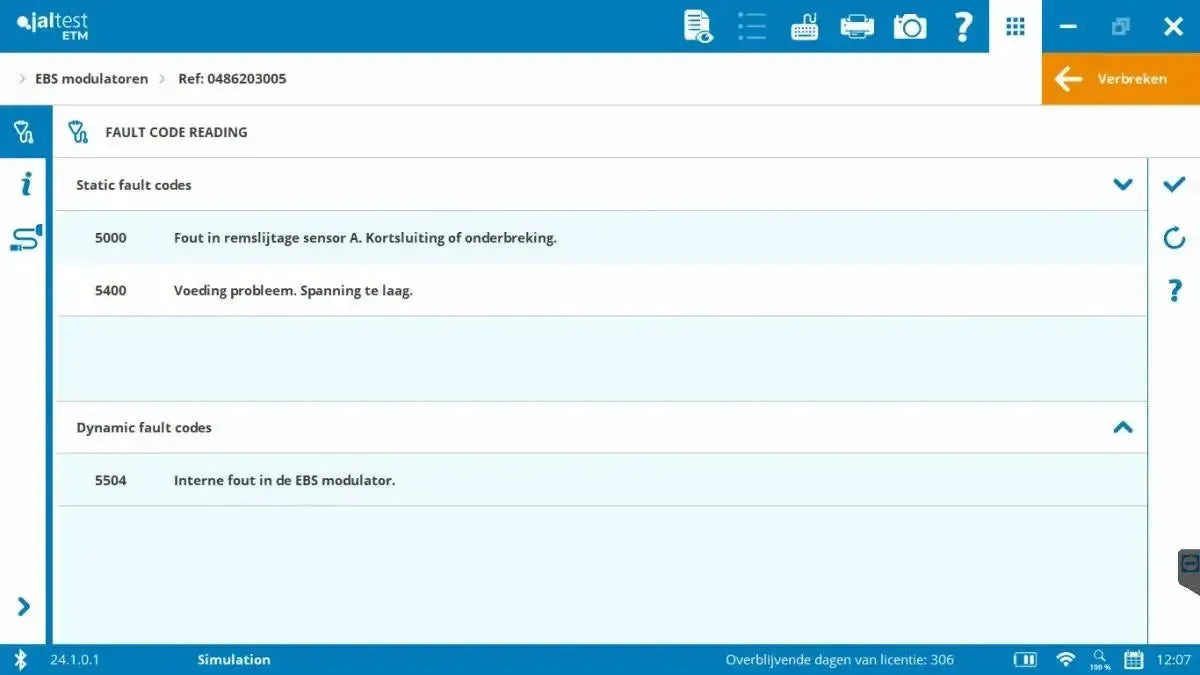 Jaltest cavo interfaccia ETM V9