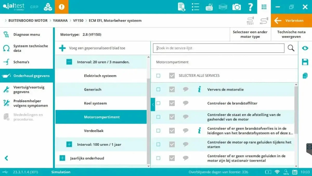 Jaltest Marine (Fuoribordo) Strumento di diagnosi