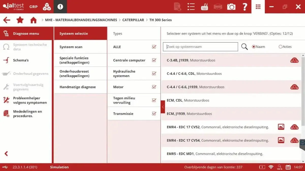 Jaltest MHE (Material Handling Equipment) Strumento di diagnosi