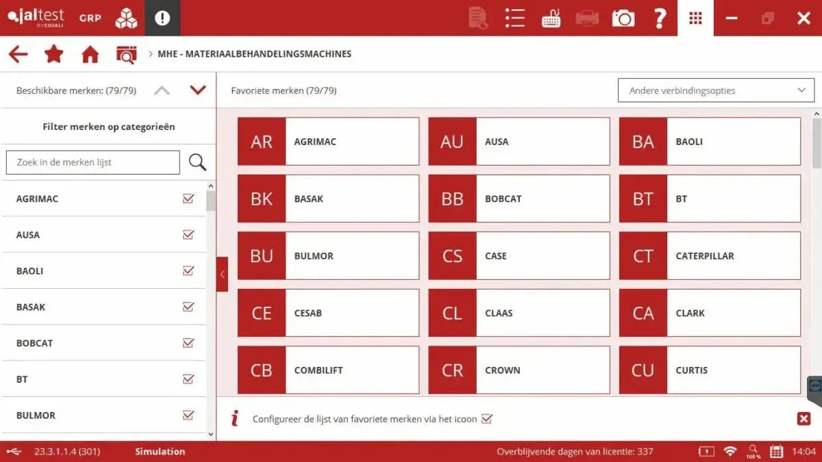 Jaltest MHE (Material Handling Equipment) Strumento di diagnosi