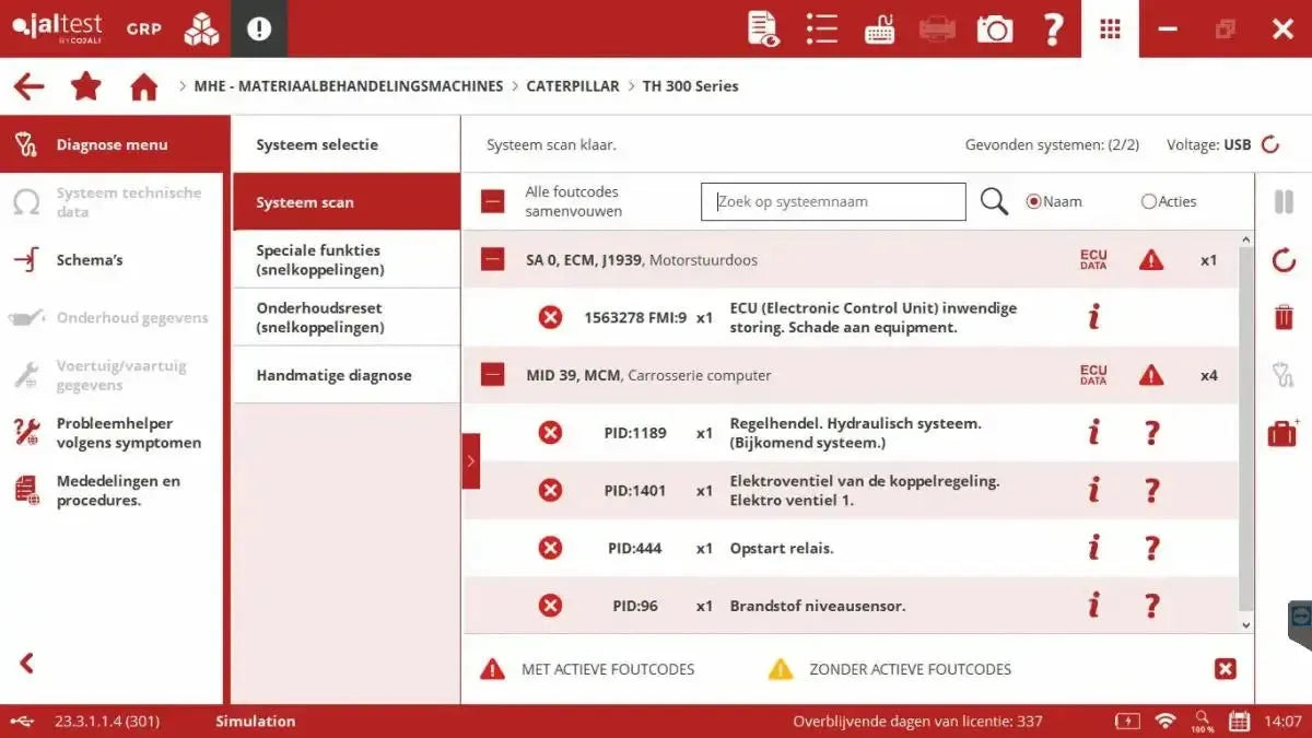 Jaltest MHE (Material Handling Equipment) Strumento di diagnosi