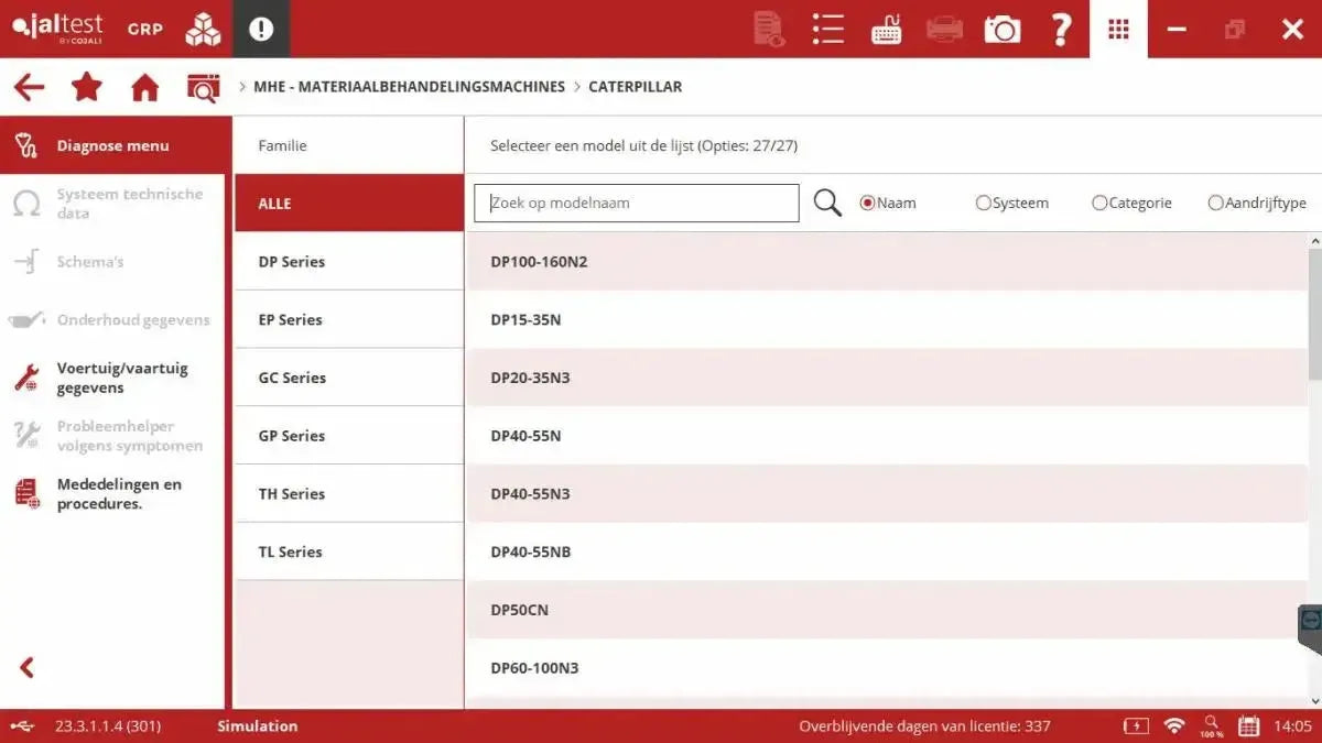 Jaltest MHE (Material Handling Equipment) Strumento di diagnosi