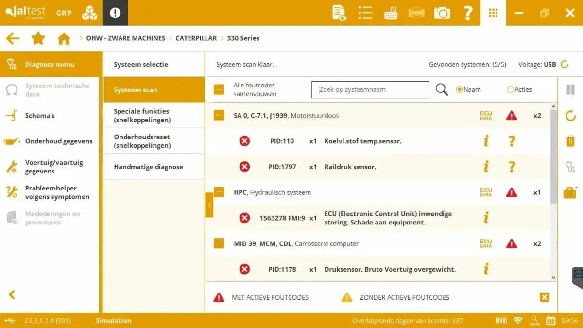 Jaltest Macchine spazzatrici Strumento di diagnosi