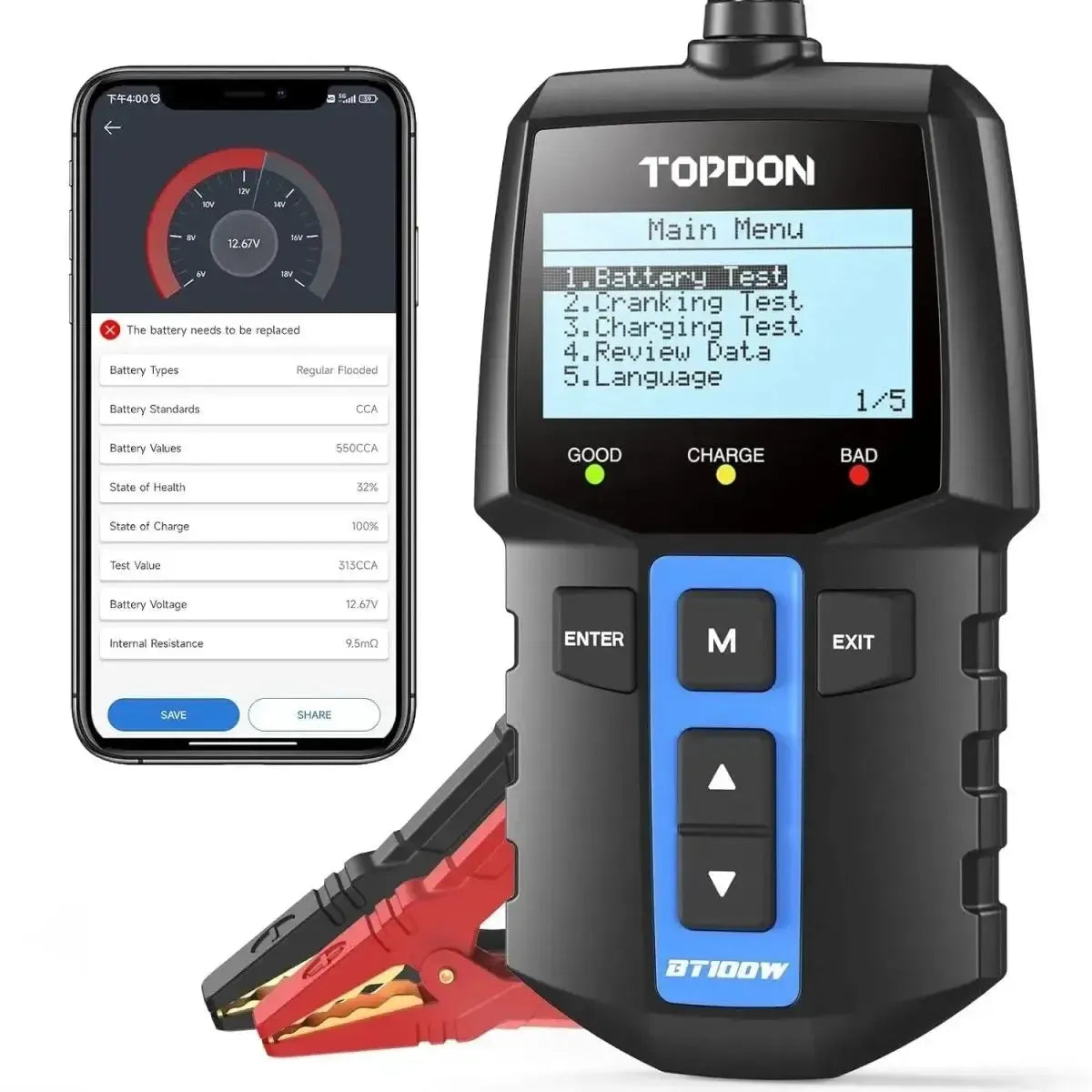 Topdon BT100W | Tester batteria