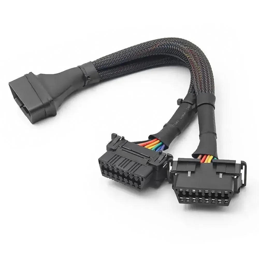 Cavo di prolunga e splitter universale OBD2 a 16 pin in nylon, 2 pezzi (30 cm)