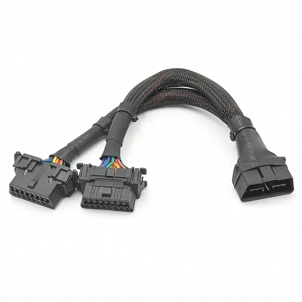 Cavo di prolunga e splitter universale OBD2 a 16 pin in nylon, 2 pezzi (30 cm)