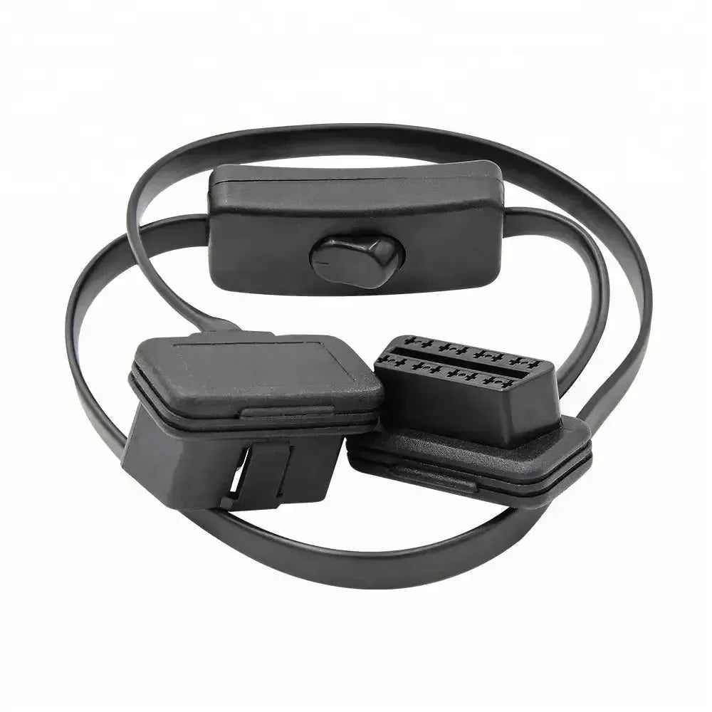Universale (A0055) | Cavo di prolunga piatto OBD2 a 16 pin con interruttore (60 cm) | Interfaccia