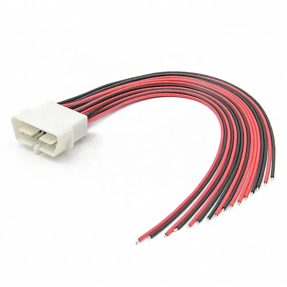 Universale connettore OBD2 a 16 pin (maschio) con 16 cavi a estremità aperta – 30 cm