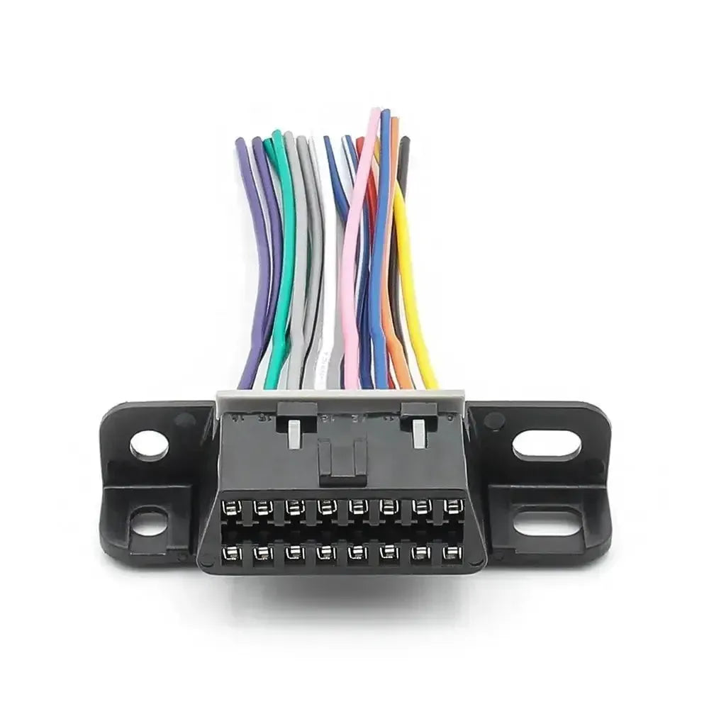 Porta OBD2 universale a 16 pin (femmina) con 16 cavi a estremità aperta - 10 cm