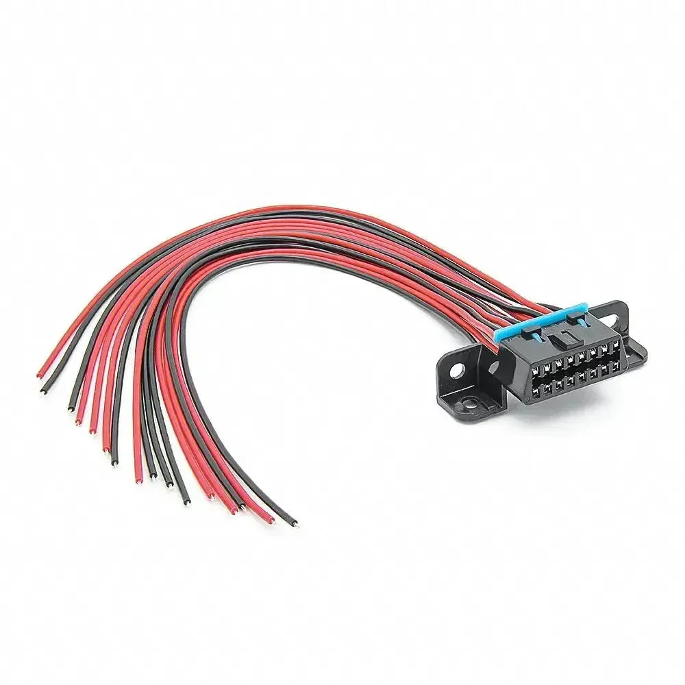 Universale porta OBD2 a 16 pin (femmina) con 16 cavi a estremità aperta - 30 cm