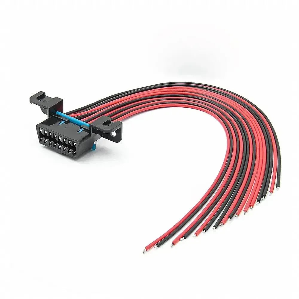 Universale porta OBD2 a 16 pin (femmina) con 16 cavi a estremità aperta - 30 cm