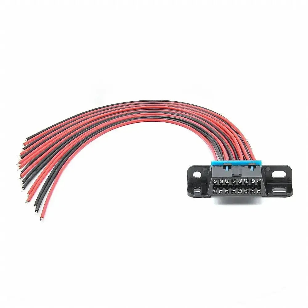 Universale porta OBD2 a 16 pin (femmina) con 16 cavi a estremità aperta - 30 cm
